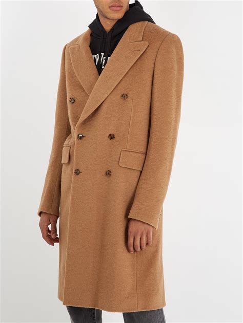 This coat originally had six buttons on the front (now missing one). Vetements Cotton Double-breasted Camel-hair Coat in ...