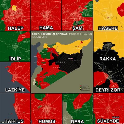 İsrail tarafına düşen uçağın pilotu yaralı olarak kurtuldu. Suriye Son Durum Haritası (Haziran 2017) | Stratejik Ortak