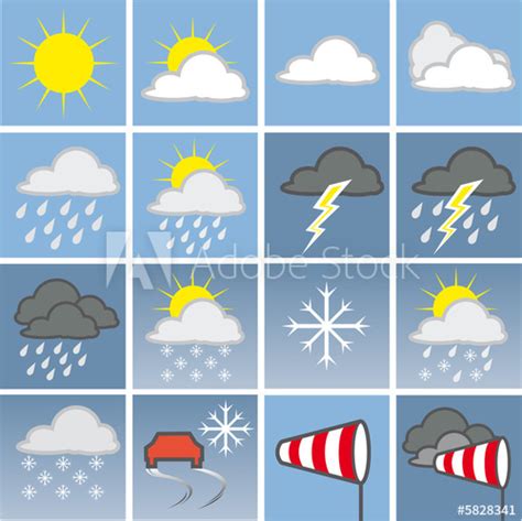 Bedeutung haben име́ть значе́ние, зна́чить. "Wettersymbole-farbig" Stockfotos und lizenzfreie Bilder auf Fotolia.com - Bild 5828341