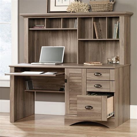 What is the minimum size for an office desk? Computer Desk with Hutch in Salt Oak - 415109