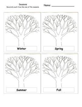 Help kids understand the four seasons and how they relate to the months of the year with this super clever, free printable seasons worksheets. Seasons and Trees Activity | Seasons kindergarten, Seasons ...