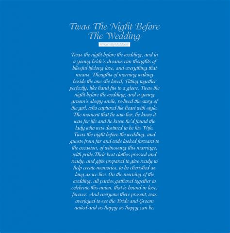 Wed 23 dec 2009 04:30. A Poem About The Wedding Party | Ms Moem | Poems. Life. Etc.