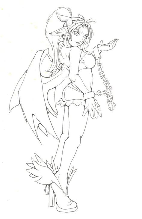 Hot anime girls coloring pages for adults app represents manga coloring pages for grown ups with irresistibly hot anime girls in different poses. Demon Girl Lineart by Skatora on deviantART | Coloring ...