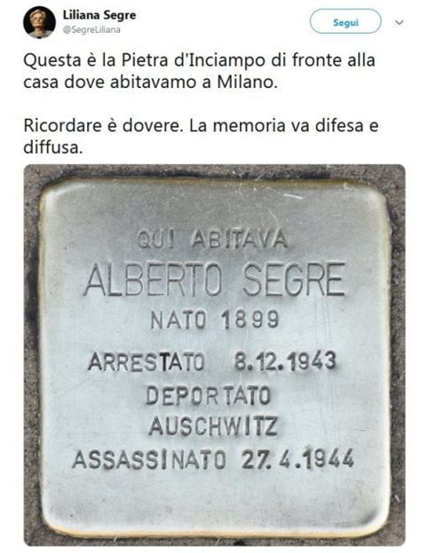 Vado a roma per votare la fiducia a conte. "Ricordare è dovere": il tweet di Liliana Segre per il 25 ...