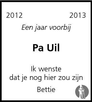 Klik op onderstaande link voor de abonnementsvoorwaarden. Pa Uil 19-12-2013 overlijdensbericht en condoleances ...