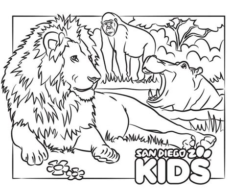 Real life animal coloring pages. Coloring Page: Lion and Friends | San Diego Zoo Kids in ...