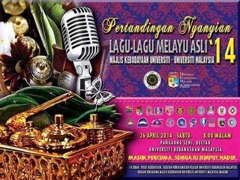 Sape yg nak 3 4 lagu gtau la.t saye emelkan. PERTANDINGAN LAGU-LAGU MELAYU ASLI IPTA 2014 (MAKUM) - YouTube