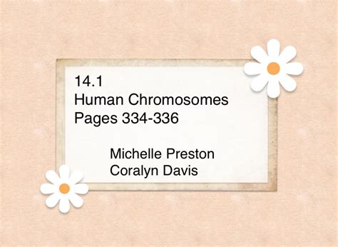 Chapter summary karyotypes 14.1 human transmission of human traits chromosomes human pedigrees from molecule to phenotype 14.2 human genetic disorders . 14.1 Human Chromosomes on FlowVella - Presentation ...