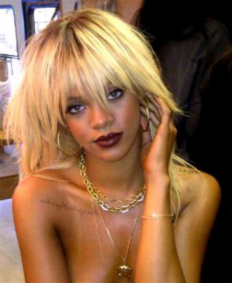 Rihanna faux blonde short hairstyle. Rihanna Dyes Hair Blond For Elle: Love It Or Leave It ...