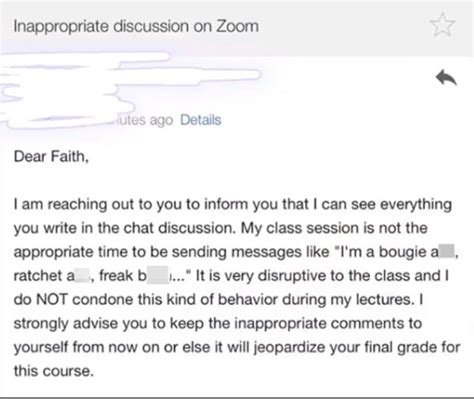 Your message is sent to your students. Student Caught Sending "Inappropriate" Zoom Private Messages