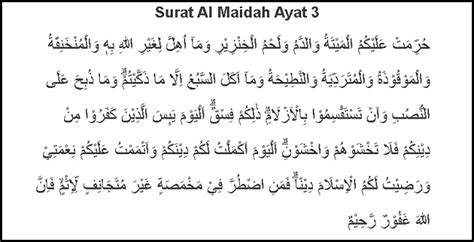 Listen surah maidah audio mp3 al quran on islamicfinder. Surat Al Maidah Ayat 3 Lengkap Latin dan Tafsir ...