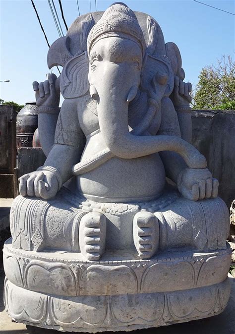 A symbol of wisdom, a good luck charm, and the remover of obstacles, ganesha is known to bring positive influence to his surroundings. Large Garden Stone Ganesha Sculpture 83" (#77ls107): Hindu ...