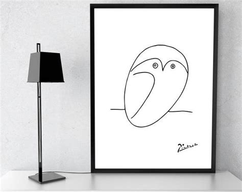 Pablo picasso kunst picasso picasso drawing picasso art cat drawing line drawing drawings of cats picasso the continuous line drawing technique consists in starting and completing a piece in one sitting Picasso Print Owl. Picasso Animal Sketches. Picasso Poster. | Animal sketches, Minimalist prints ...