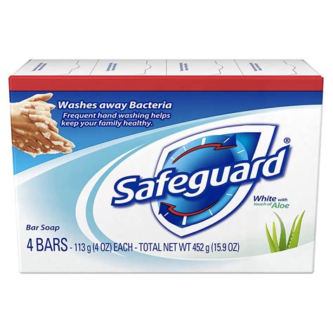 Safeguard antibacterial bar soap eliminates 99% of bacteria, washing away dirt and odor while providing essential cleansing care for the entire family. Safeguard Antibacterial Deodorant Soap White with Aloe 4 ...