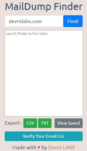 Using these email finder is also very easy, as all you gotta do is install them and then you can start finding emails. MAILDUMP FINDER | Business email address, Business emails ...