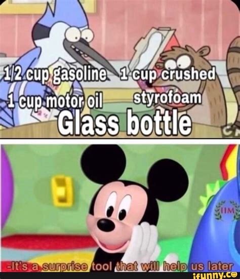 All the air inside escapes, and it becomes a wet, gooey mess. 12 cup gasoline 1 cup crushed cup motor oil Styrofoam ...