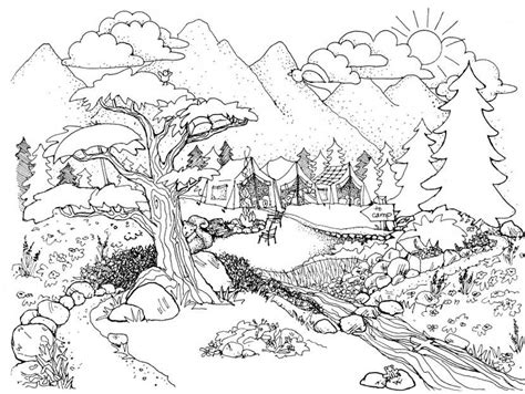 Browse through our website and choose to put together your own coloring book for free. Ausmalbilder Natur. Landschaft, Wald, Berge, Meer, Insel