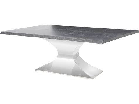 This dining table features a french oak top with dovetail joinery and a live edge. Nuevo Praetorian Matte Oxidized Grey / Silver 96'' Wide ...