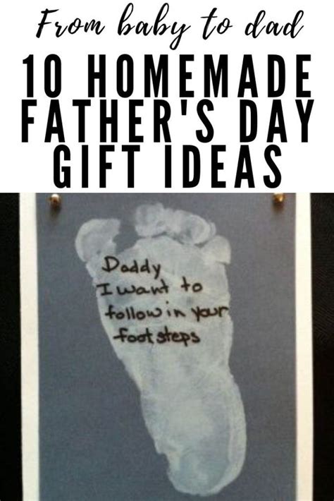 Instead of rushing to the store, go the thoughtful and creative route with these homemade gift ideas, perfect for beer lovers, grill lovers, and new dads. From Baby to Dad: 10 Homemade Father's Day Gift Ideas ...