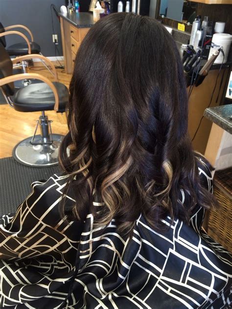 Spice up your hairstyle with fun & fierce peekaboo highlights! Hair: Dark chocolate brown with blonde peekaboo highlights ...