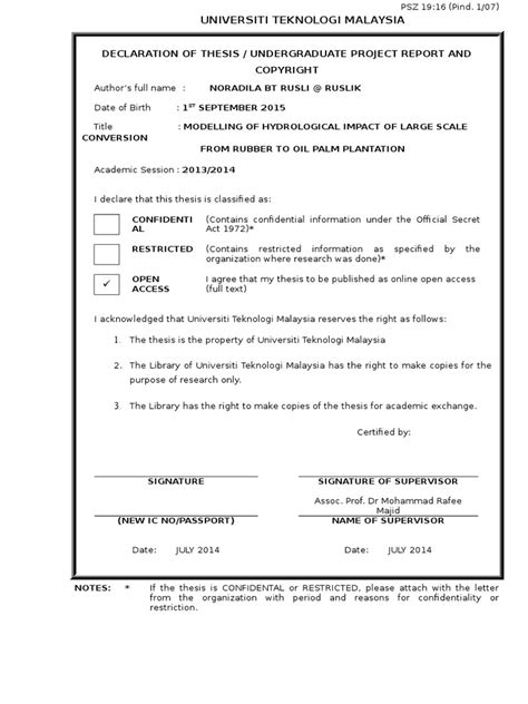 Convert the thesis in pdf format. UTM Thesis Template 2015-Noradila Rusli | Thesis | Science