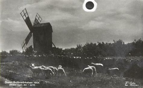 En partiell solförmörkelse syns över skåne under ett par timmar kring lunch på torsdagen. Öland Solförmörkelse 1954 - Lindebilder från Lindesberg