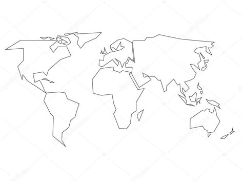 Ausmalbilder weltkarte best of weltkarte schwarz weiß umrisse jy35 weltkarte buy. Vereenvoudigde zwarte omtrek van wereldkaart verdeeld op ...
