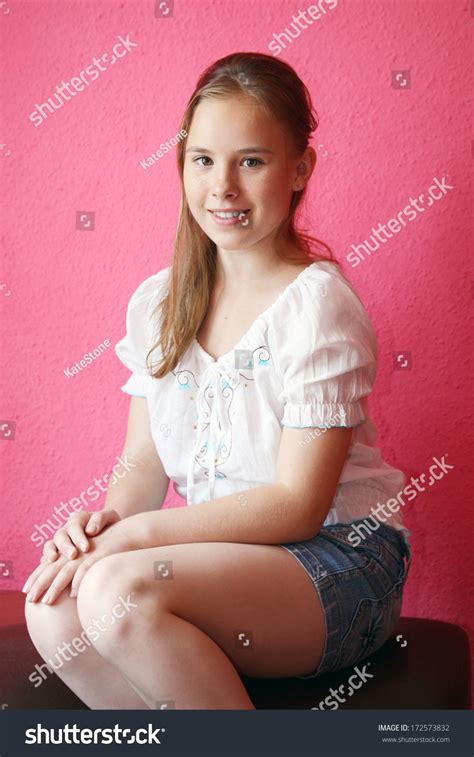 This website requires you to be 21 years of age or older. Beautiful Blondhaired 13years Old Girl Portrait Stock ...