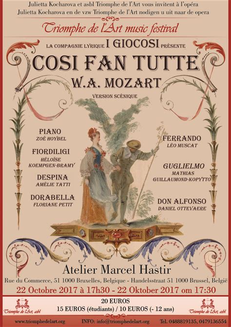 Cosi fan tutte k 588 act 1 recit non son cattivo comico nel mare solca don alfonso. Opera Cosi Fan Tutte - Triomphe de l'Art asbl