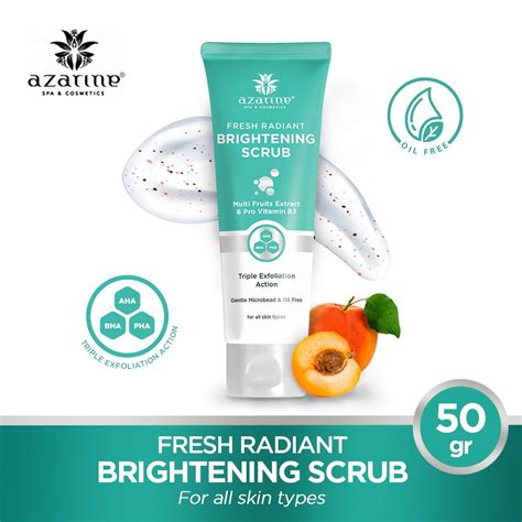 Azarine merupakan brand lokal yang mengusung produk kecantikan untuk spa dan kosmetik. Azarine Fresh Radiant Brightening Scrub 50 gr | Shopee ...