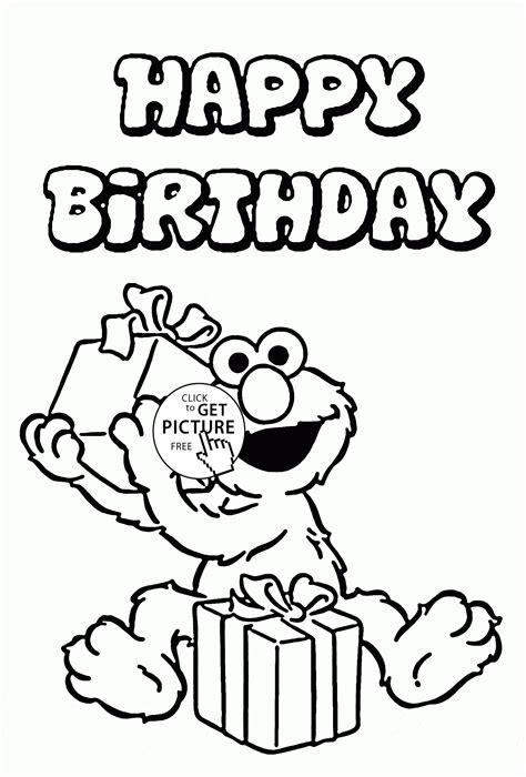 Have fun coloring or painting the sun coloring pages. Happy Birthday with Elmo coloring page for kids, holiday coloring pages printables free - Wuppsy ...