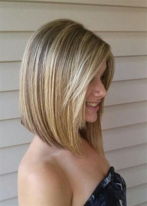 Opt for a stacked bob haircut with long strands in front and create a choppy short fringe with a. Shoulder-Length+inverted+bob+for+Women | Long Inverted Bob ...