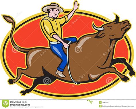 Subscribe to the pbr on youtube: Rodeo-Cowboy-Bull-Reiten Retro Vektor Abbildung ...