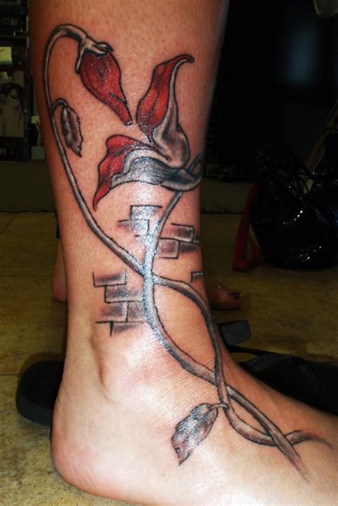 Pink floyd flower tattoos my pink floyd flower tattoo. Pink Floyd "The Wall" Flowers | Pink floyd tattoo, Foot ...