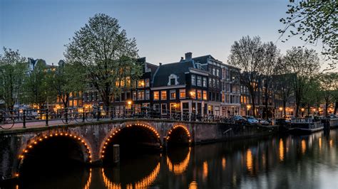 canal, buildings, bridge, amsterdam, keizersgracht 4k Canal, buildings ...
