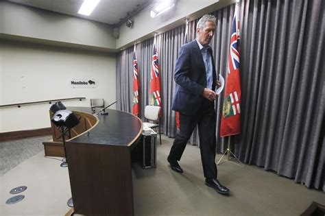 Manitoba premier brian pallister speaks to media at the manitoba legislature in winnipeg on march 11, 2020. Manitoba Premier Says COVID-19 Restrictions May Remain in ...