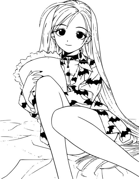 Coloriage Fille manga Halloween à imprimer sur COLORIAGES ...