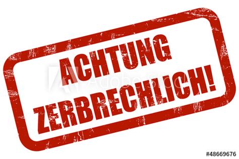 Kennzeichnen sie ihre waren, pakete und verpackungen mit auffälligen selbstklebenden etiketten für erhöhte aufmerksamkeit. Grunge Stempel rot ACHTUNG ZERBRECHLICH! Stock ...