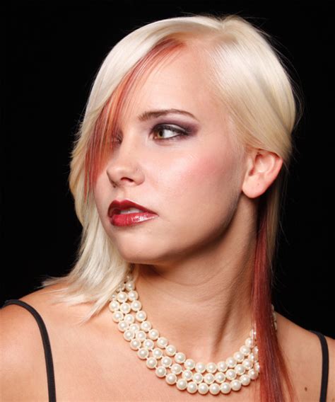 The king zilla proudly presents: Long Straight Light Blonde and Red Two-Tone Hairstyle with ...