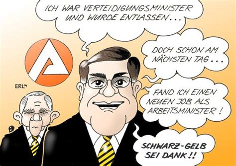 In an exclusive interview with deutsche welle on the occasion of the 30th anniversary of german unity, wolfgang schäuble, president of the bundestag (parliament), speaks about the role of germany and. Jobmaschine Schwarz-Gelb von Erl | Politik Cartoon | TOONPOOL