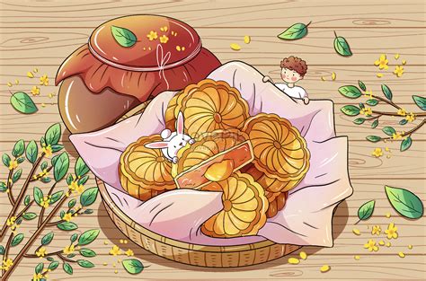 Menurut tradisi, pesanan untuk memberontak telah. Ilustrasi Kuih Bulan Yang Digambar Tangan Festival Musim ...