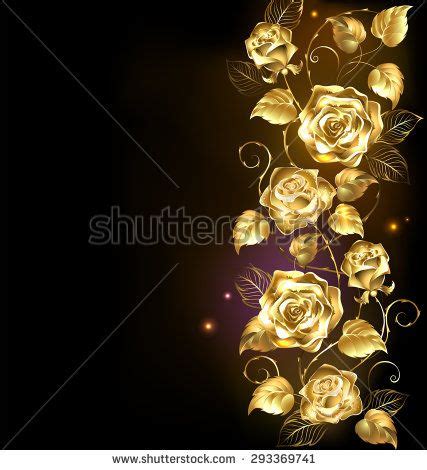 See more ideas about flower art, flower painting, floral art. Twisted gold roses on black background. | Blumen zeichnung ...