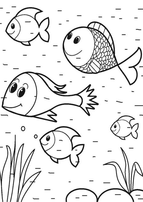 Easy coloring pages for toddlers = simple coloring shapes. Free & Easy To Print Fish Coloring Pages in 2020 | Farm ...