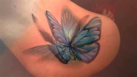 3d technology is used in various fields. Blue 3D Butterfly Tattoo On Girl Back Shoulder - Tattoo Maze