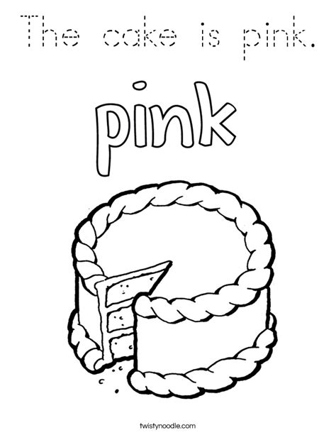 Chocolate cake png images free download. The cake is pink Coloring Page - Tracing - Twisty Noodle