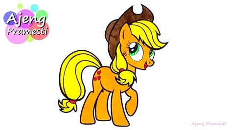 My little pony applejack coloring pages from the. Mewarnai Kuda Poni Applejack / 4 Cara Untuk Menggambar My ...