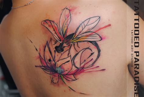 Just as a lotus sheds its flowers and seeds together. Dragonfly lotus watercolor tattoo by dopeindulgence on ...