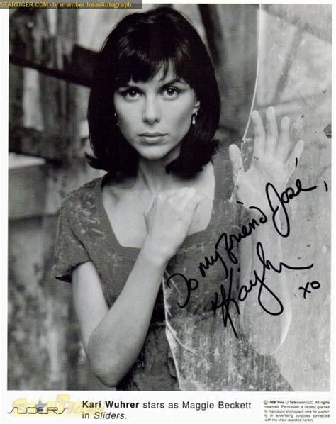 We update gallery with only quality interesting photos. Kari Wuhrer autograph collection entry at StarTiger