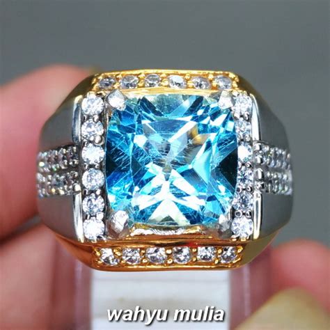 Kotak biru updated their profile picture. Batu Cincin Permata Blue Topaz Kotak asli (Kode 1485 ...