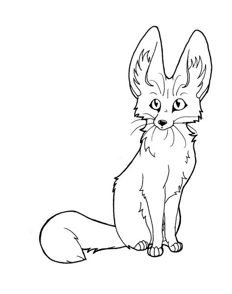 Fox in socks coloring page snapsite. Fennec Line Art by CaptainMorwen.deviantart.com on ...